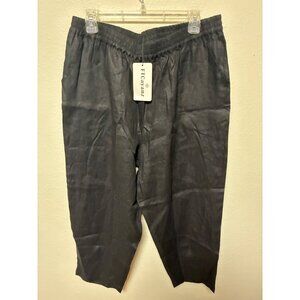 NWT Linen Pants Business Casual Black Size 2XL Short Capris
